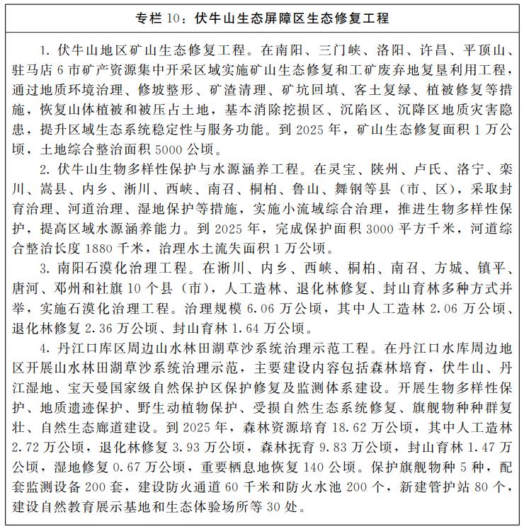 河南省人民政府<br>关于印发河南省“十四五”国土空间生态修复和<br>森林河南建设规划的通知